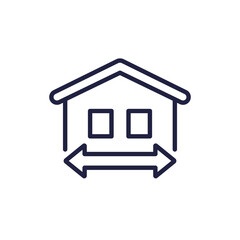 building, house size line icon