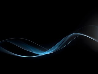 Obraz premium Dynamic Swirling Curves and Blurred Gradients in Shades of Blue on Dark Background