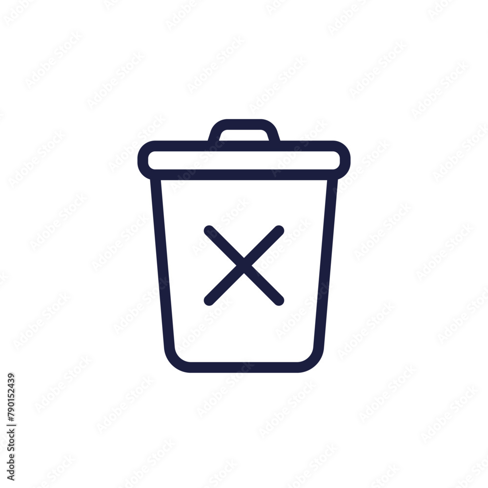 Poster delete line icon with a trash bin