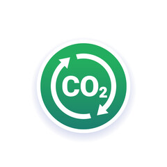 decarbonisation icon, reducing carbon footprint vector