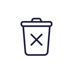 Fototapeta na wymiar delete line icon with a trash bin