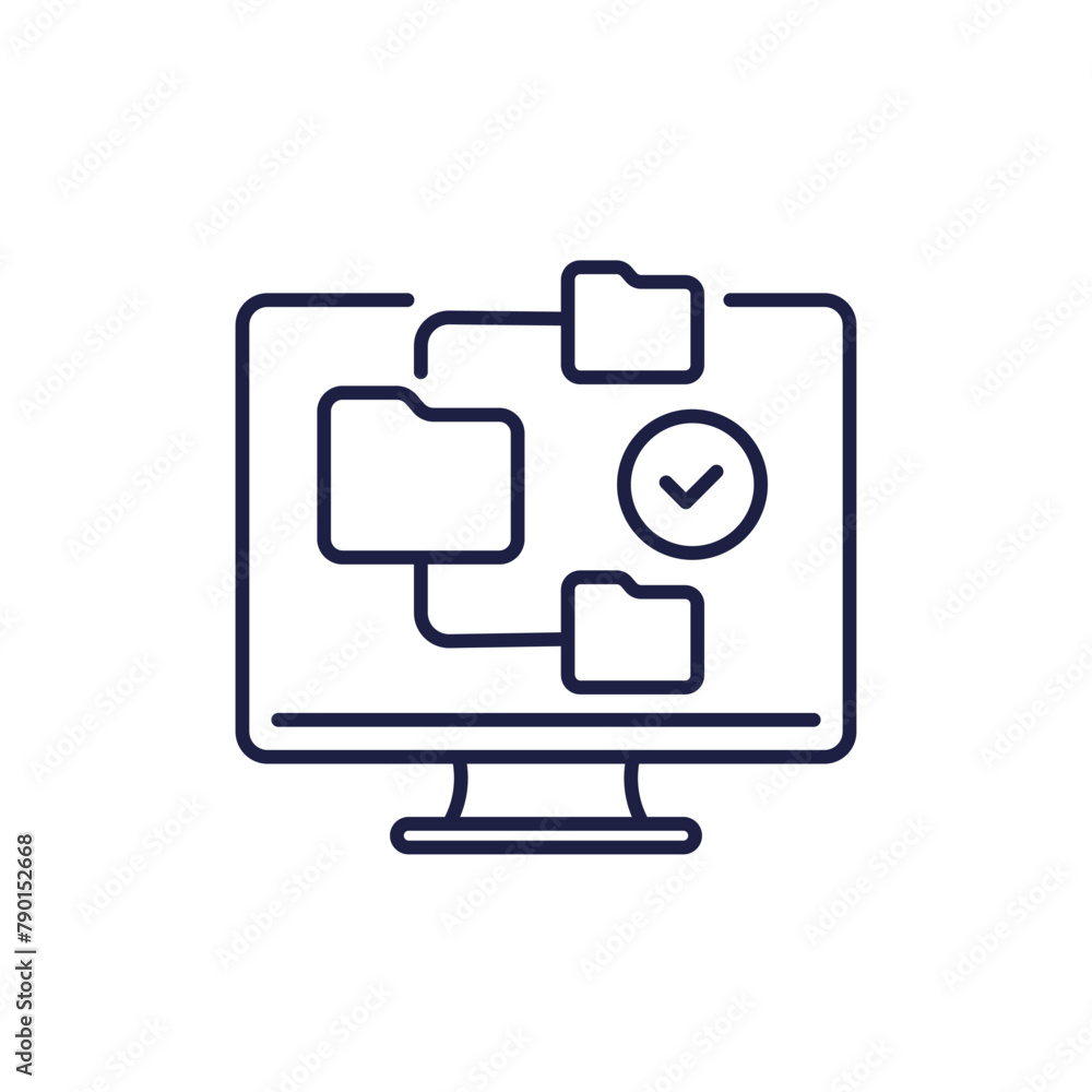 Poster version control icon, computer software line vector
