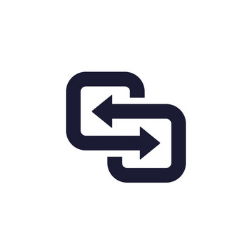 Substitute or replace icon, pictogram on white