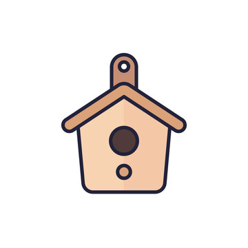 recommend clip art: birdhouse icon on white with outline