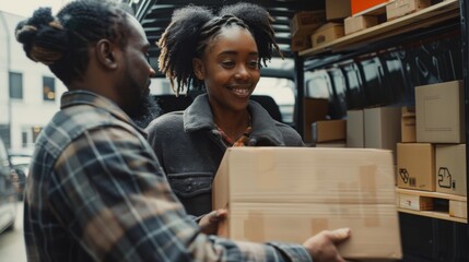 Employees Engaged in Package Delivery