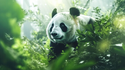 AI generated illustrations of pandas