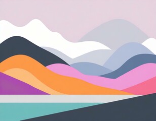 landscape with mountains and clouds