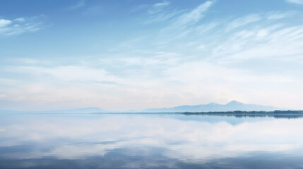 Obraz premium Illustrations generated by AI showcasing the beautiful scenery of water and sky blending together