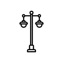 street lamp icon vector in line style