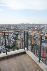 long Apartment balcony in istanbul city ,