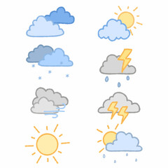 collection of cute weather illustration
