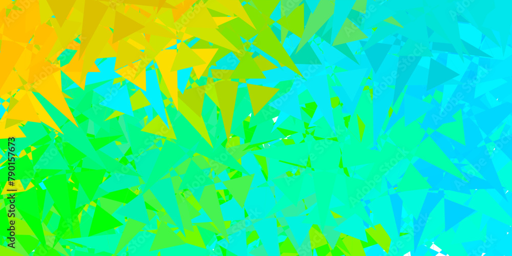 Poster light blue, yellow vector backdrop with chaotic shapes.