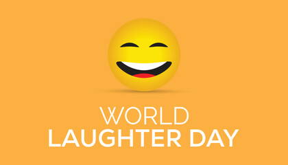 World Laughter Day observed every year in May. Template for background, banner, card, poster with text inscription.