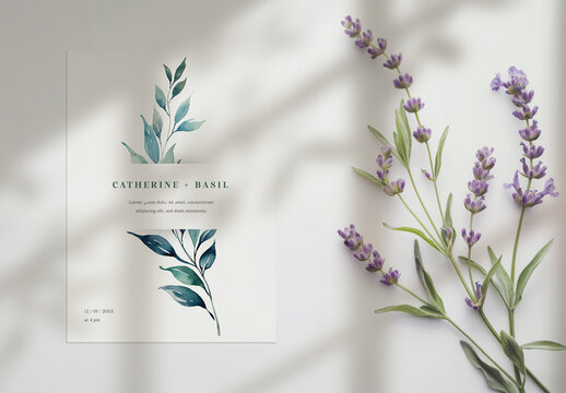 Paper Card Mockup With 5 x 7 Inches Size And Generative ai