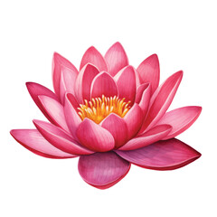 set pink lotus flower, watercolor vector illustration, hand drawing, flora wedding