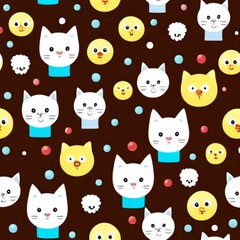 Obraz na płótnie Canvas seamless pattern with cats
