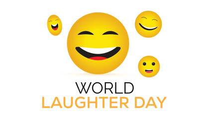 World Laughter Day observed every year in May. Template for background, banner, card, poster with text inscription.