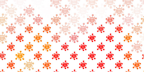 Light Orange vector pattern with coronavirus elements.