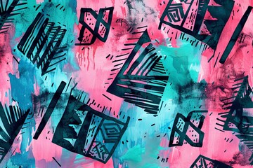 Abstract Tribal Watercolor Pattern