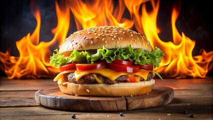 delicious hot hamburger