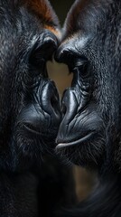 Intimate Moment Between Gorillas