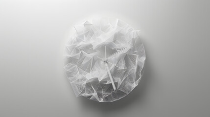 Clock concept made of low poly wireframe on a grey background. Clocks symbolizing time. deadlines