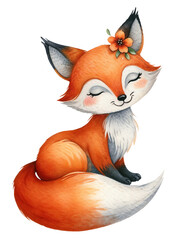 Obraz premium Red fox isolated on transparent background. AI 