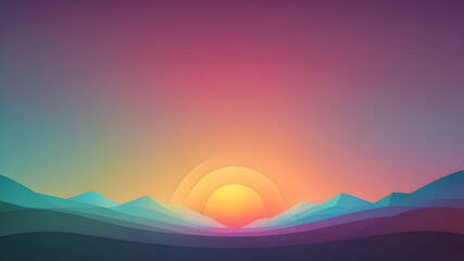 Colorful Sunset Gradient Vector Background,Simple form and blend of color spaces as contemporary background graphic backdrop - obrazy, fototapety, plakaty