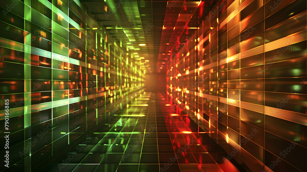 Poster digital backdrop showcasing a geometric pattern with radiant illumination. forming a modern and sci-