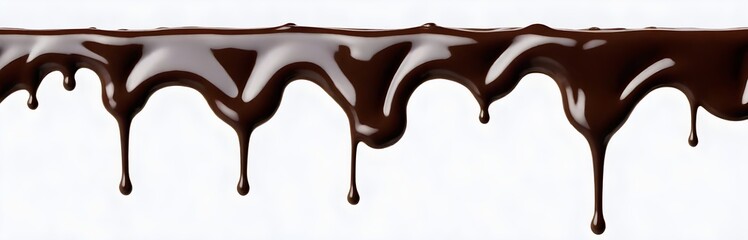 Melted chocolate dripping down a surface