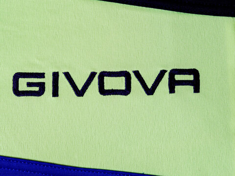 In this photo illustration,   Givova logo seen displayed on a sportswear