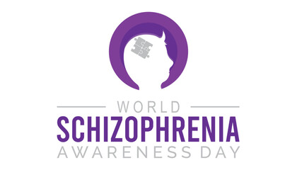 World Schizophrenia Awareness Day observed every year in May. Template for background, banner, card, poster with text inscription.