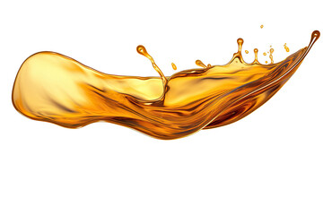 Gold oil splashing isolated on background, cosmetic essence in liquid elegant gold form, olive energy oil, serum moisture cream swirl.