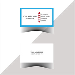 Company Modern Creative Clean Blue and White Simple Attractive Standard Business card Template