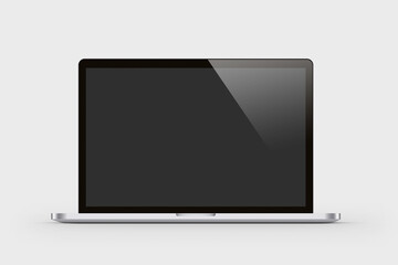 Devices set with blank screen saver isolated on grey background 3D Rendering