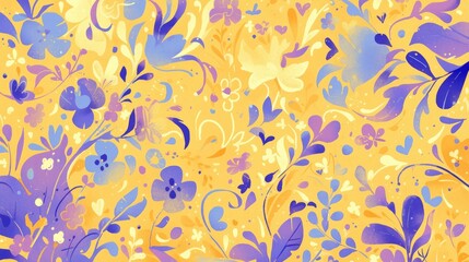 Obraz premium The delightful Doodle frame features a vibrant border in shades of yellow blue and violet creating a charming and pattern for a raster background