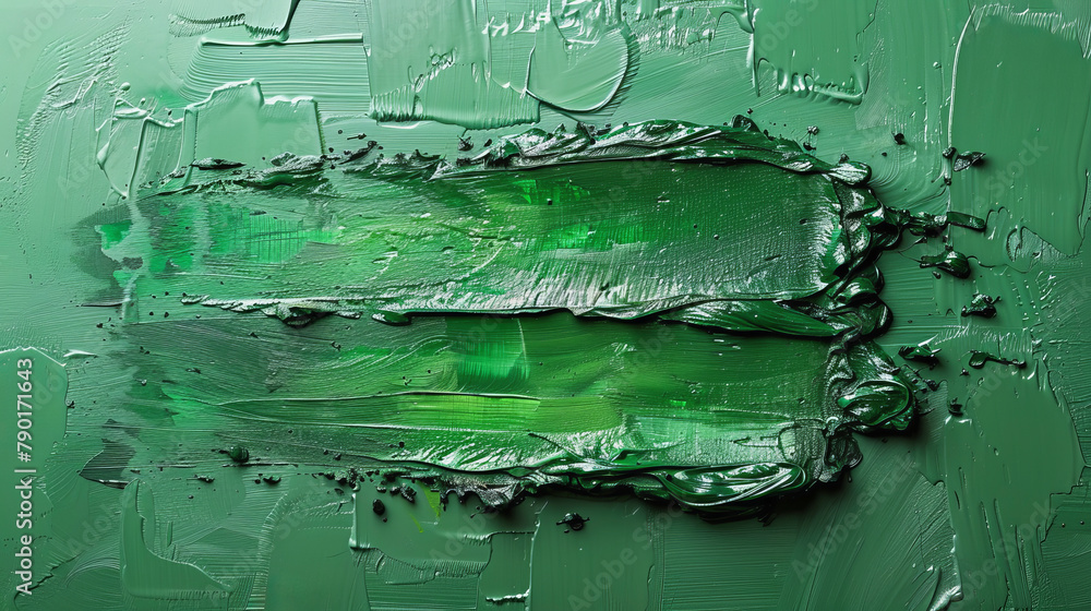 Poster abstract green textured painting with varying shades and strokes, creating a dynamic and vibrant vis