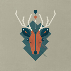 stylised stag illustration