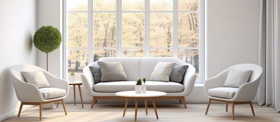 A living area featuring a sofa, armchair, and coffee table