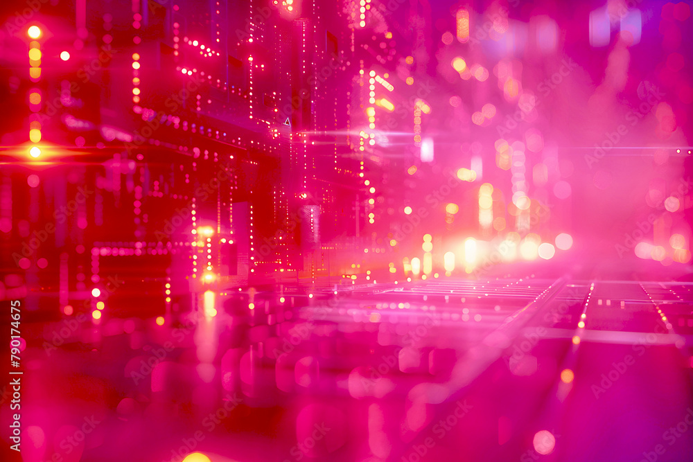 Poster abstract technology background with glowing lines and lights. blurred effect