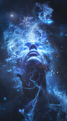 The Mind's Realms: A Striking Illustration of Exceptional Psionic Powers and Deep Meditation - obrazy, fototapety, plakaty