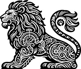 Fototapeta premium tribal lion tattoo