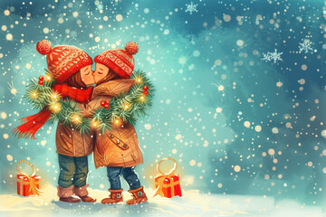 child hugging in snow