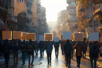 A Protestor’s Blank Banners Against the Undefined Challenges of Tomorrow