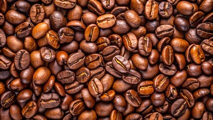 Obraz premium colorful background from coffee beans. view from above