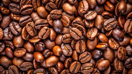 Obraz premium colorful background from coffee beans. view from above