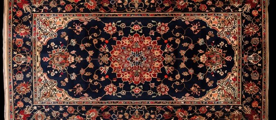 a close up of a rug with a floral pattern on it