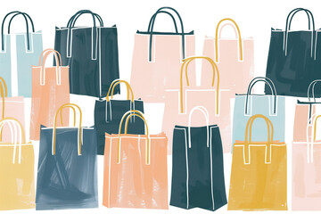 shopping bags on white