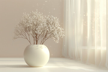 white vase on the table