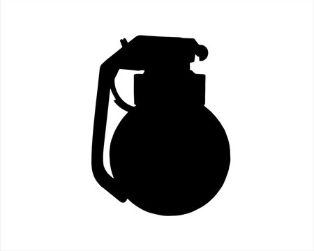recommend clip art: Old hand grenade silhouette vector on white background